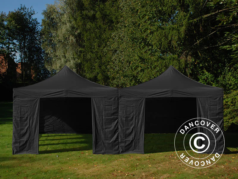 Quick-up telt FleXtents Steel 6x6m Svart, inkl. 8 Sidevegger - Image 3