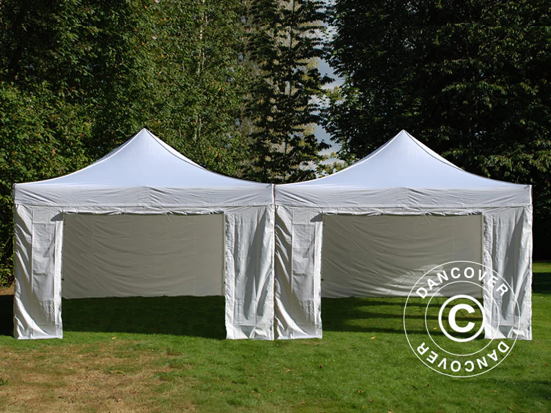 Quick-up telt FleXtents Steel 8x6m Hvit, inkl. 8 sidevegger - Image 3