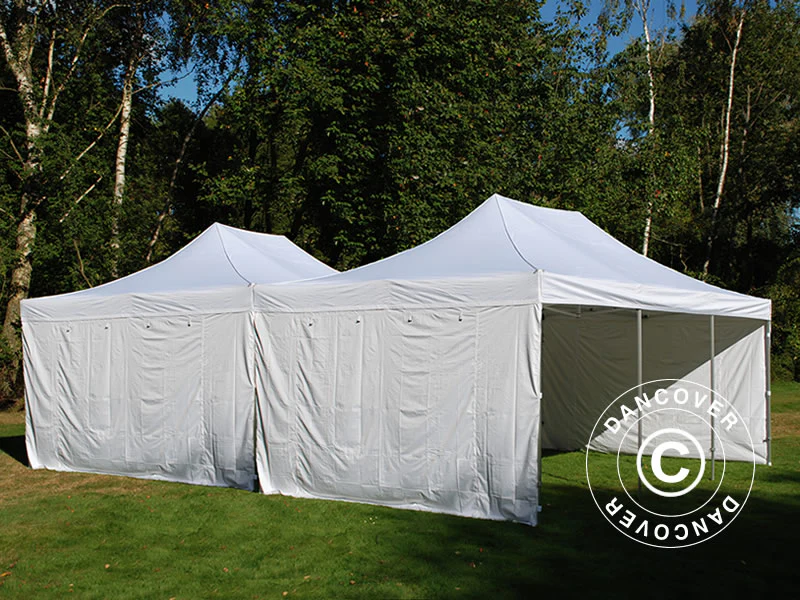 Quick-up telt FleXtents Steel 8x6m Hvit, inkl. 8 sidevegger - Image 4