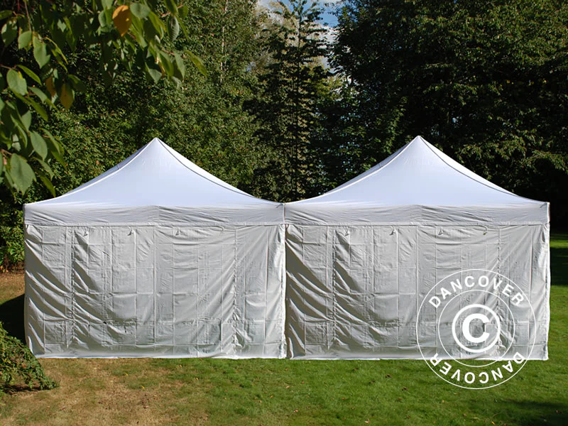 Quick-up telt FleXtents Steel 8x6m Hvit, inkl. 8 sidevegger - Image 5
