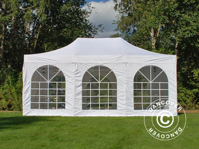 Quick-up telt FleXtents Steel 8x6m Hvit, inkl. 8 sidevegger - Image 6