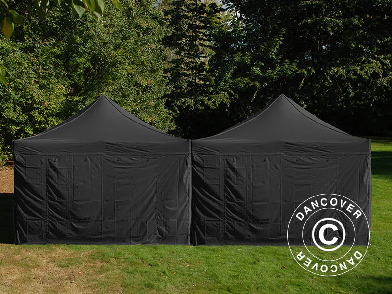 Quick-up telt FleXtents Steel 8x6m Svart, inkl. 8 Sidevegger - Image 3