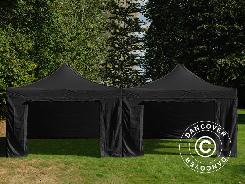 Quick-up telt FleXtents Steel 8x6m Svart, inkl. 8 Sidevegger - Image 4