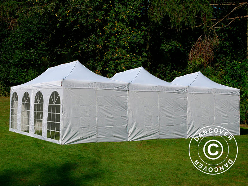 Quick-up telt FleXtents® Steel 9x6m Hvit, inkl. 8 sidevegger - Image 2
