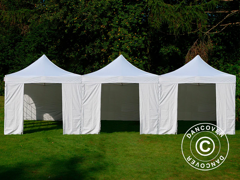 Quick-up telt FleXtents® Steel 9x6m Hvit, inkl. 8 sidevegger - Image 4