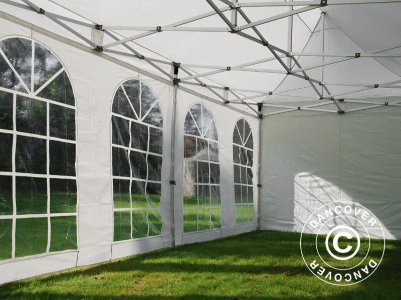 Quick-up telt FleXtents® Steel 9x6m Hvit, inkl. 8 sidevegger - Image 6