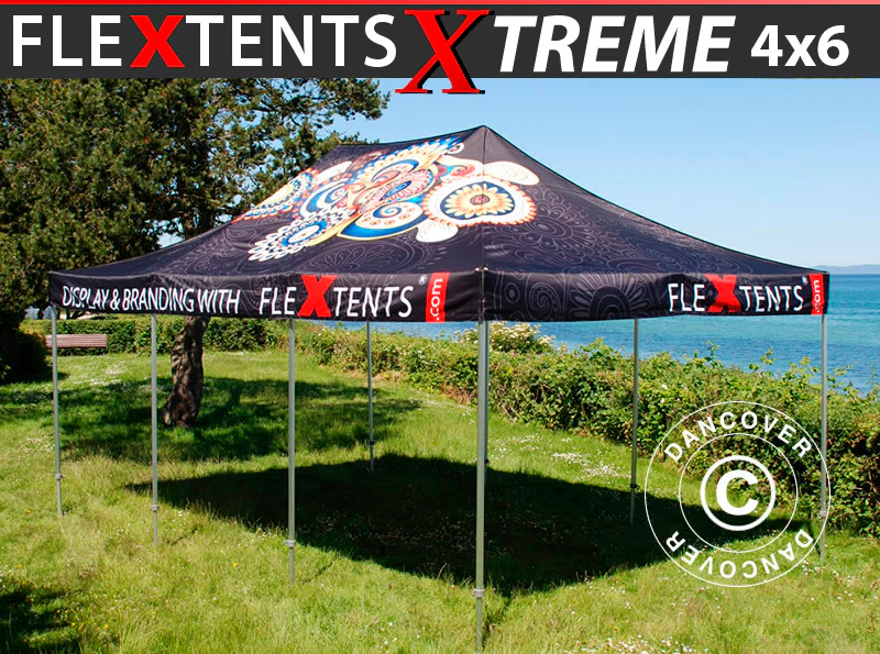 Quick-up telt FleXtents Xtreme 50 med full digital trykk, 4x6m