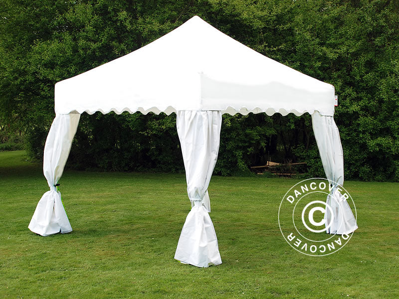 Quick-up telt FleXtents Xtreme 50 "Wave" 3x3m Hvit, inkl. 4 dekorative gardiner - Image 2