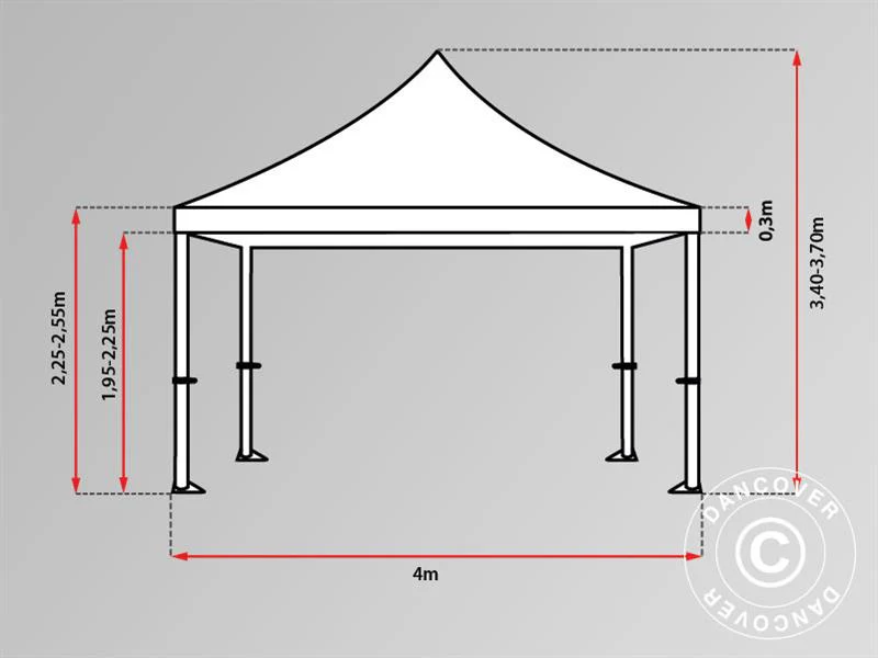 Quick-up telt FleXtents Xtreme 60 4x4m Grønn, med 4 sider - Image 18