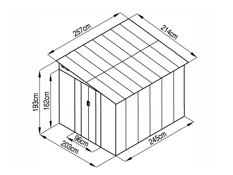 Redskapsbod, 2,14x2,57x1,93m, 5,5m2, ProShed®, Antrasitt - Image 6