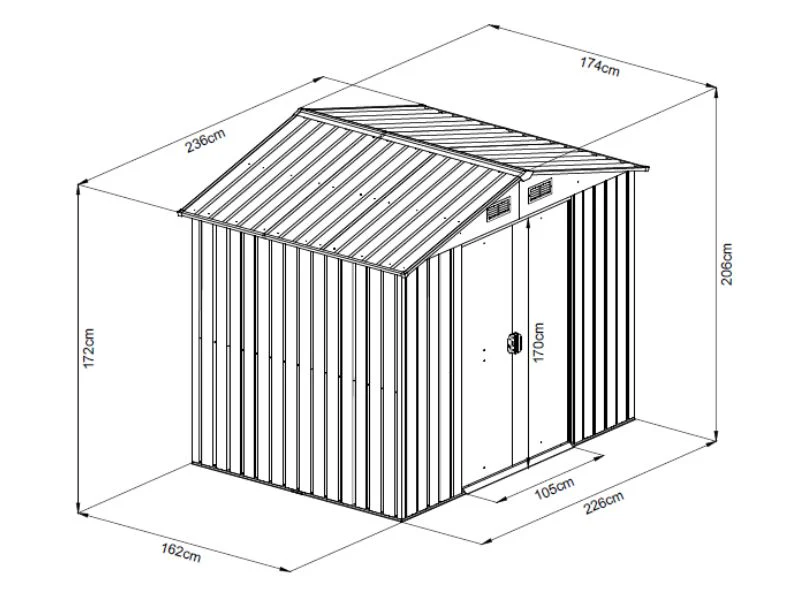 Redskapsbod 2,36x1,74x2,06m, 4,1m2, ProShed®, Antrasitt - Image 7