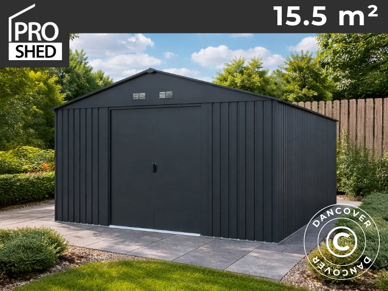 Redskapsbod 3,43x4,52x2,23m, 15,5m², ProShed®, Antrasitt
