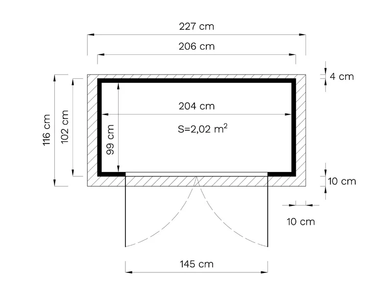 Redskapsbod Bertilo Wallstore Velo, 2,06x1,02x1,35m, 2,1m², Naturlig - Image 11