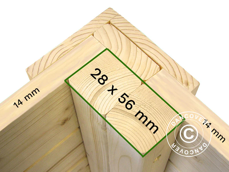 Redskapsbod Bertilo Wallstore Velo, 2,06x1,02x1,35m, 2,1m², Naturlig - Image 5