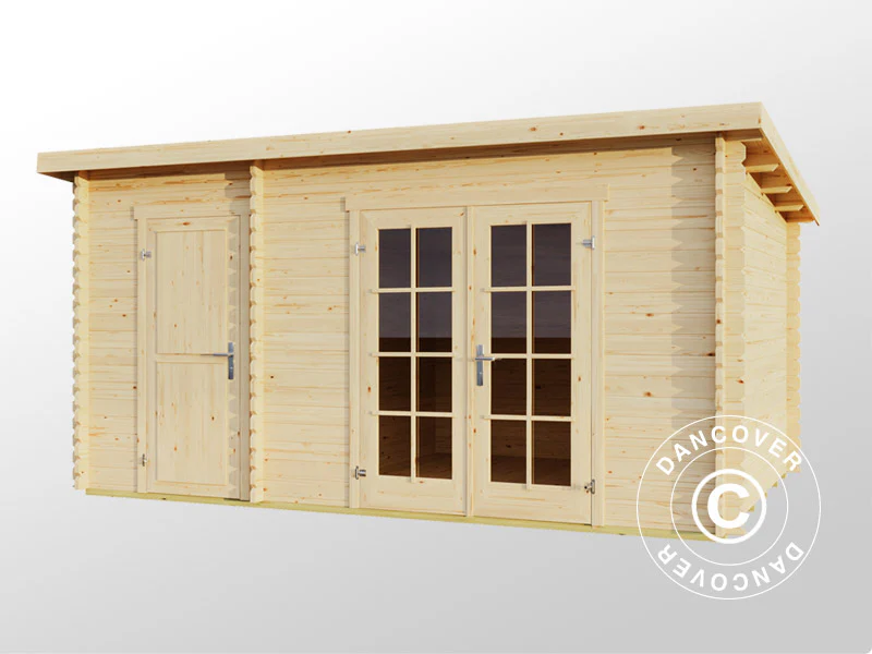 Redskapsbod, hytte i tre, Riga 4,25x2,8x2,22m, 34mm, 11,3m², Naturlig - Image 3