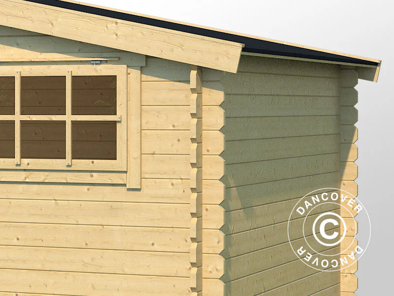 Redskapsbod, hytte i tre, Sandvika 4,8x2,92x2,45m, 28mm, 13,59m², Naturlig - Image 4