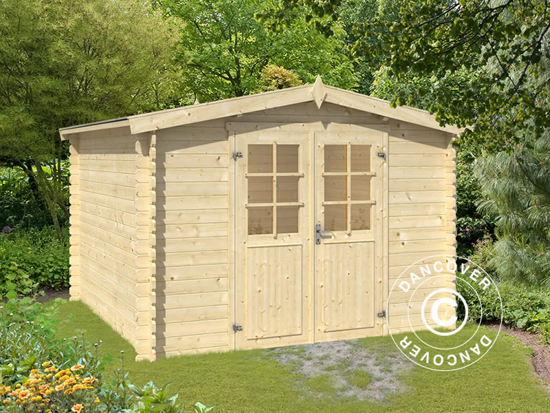 Redskapsbod i av tre Trondheim 2,92x2,92x2,22m, 28mm, 8,5m², Naturlig - Image 2