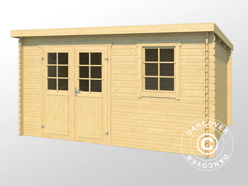 Redskapsbod i tre, Asker 3,8x2,3x2,11m, 28mm, 8,4m², Naturlig - Image 3