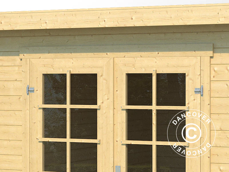 Redskapsbod i tre, Asker 3,8x2,3x2,11m, 28mm, 8,4m², Naturlig - Image 4