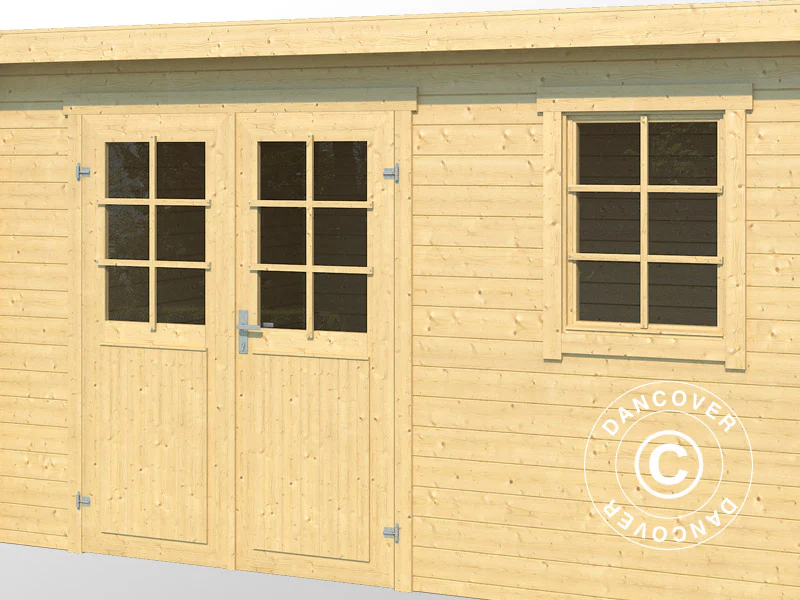 Redskapsbod i tre, Asker 3,8x2,3x2,11m, 28mm, 8,4m², Naturlig - Image 6