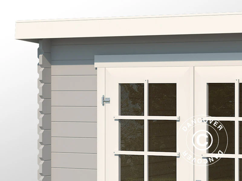 Redskapsbod i tre, Asker 3,8x2,75x2,11m, 28mm, 10,09m², Lysegrå - Image 3
