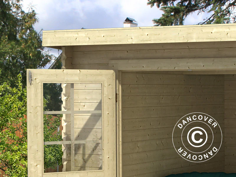 Redskapsbod i tre, Asker 3,8x2,75x2,11m, 28mm, 10,09m², Naturlig - Image 3