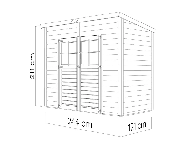 Redskapsbod i tre, Bertilo Alster 2, 2,44x1,21x2,11m, 2,96m² - Image 6