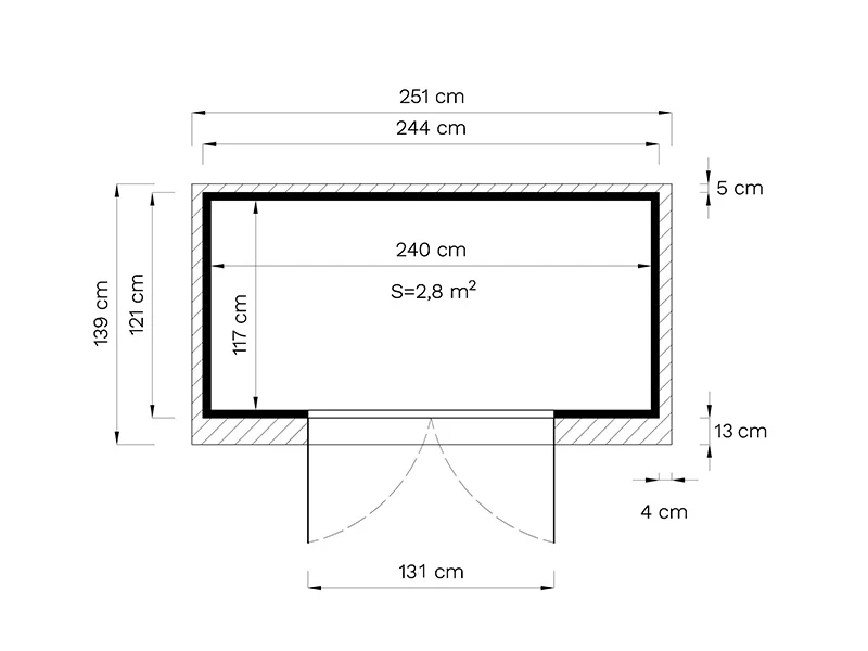 Redskapsbod i tre, Bertilo Alster 2, 2,44x1,21x2,11m, 2,96m² - Image 7