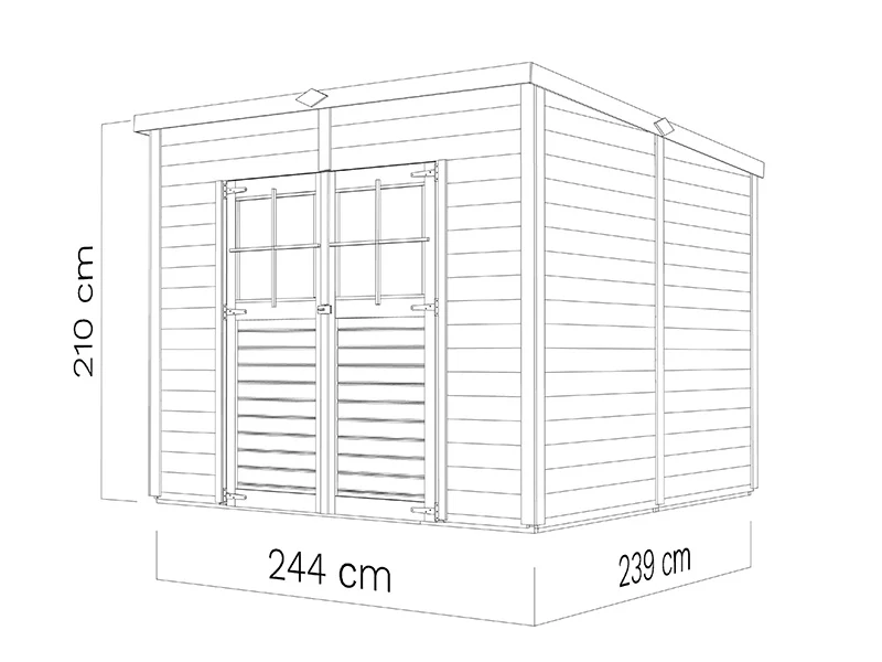 Redskapsbod i tre, Bertilo Alster 4, 2,44x2,39x2,1m, 5,83m² - Image 6
