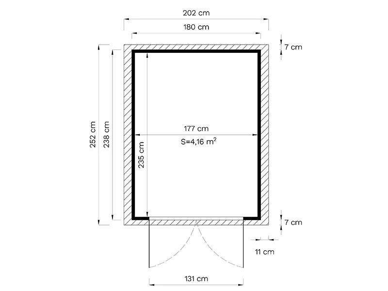 Redskapsbod i tre, Bertilo Sylt 3, 1,8x2,38x2,25m, 4,28m² - Image 6