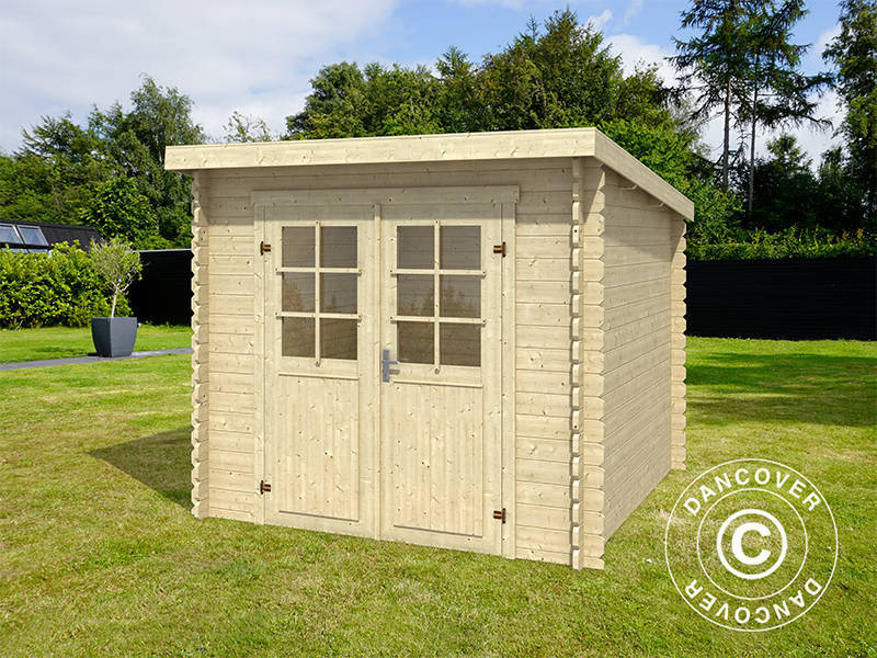 Redskapsbod i tre Hagen 2,3x1,75x2,11m, 28mm, 3,8m², Naturlig - Image 2