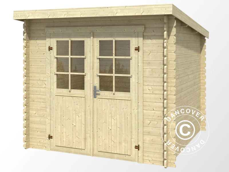 Redskapsbod i tre Hagen 2,3x1,75x2,11m, 28mm, 3,8m², Naturlig - Image 3