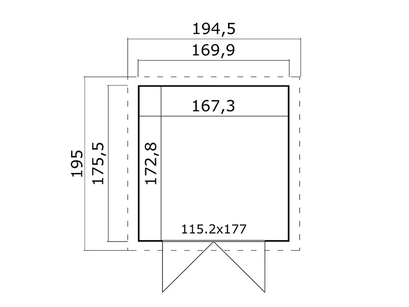 Redskapsbod i tre Heinola 1,7x1,76x2,13m, 13mm, 2,99m², Natur - Image 5