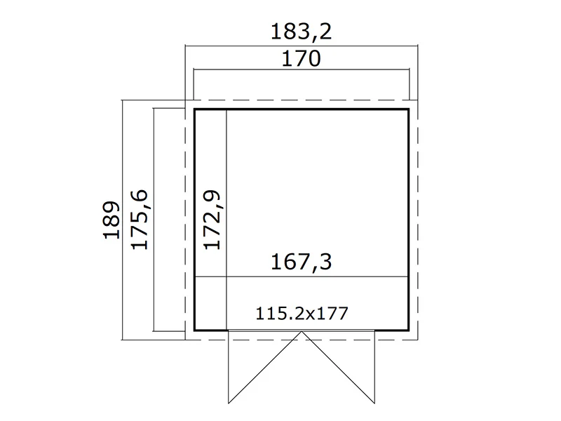 Redskapsbod i tre Ivalo 1,7x1,76x1,99m, 13mm, 2,99m², Natur - Image 5