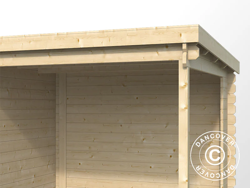 Redskapsbod i tre Lahti med overheng 4,24x2,2x2m, 28mm, 8,9m², Natur - Image 5