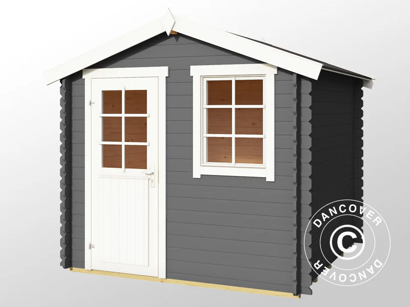 Redskapsbod i tre Lyon 2,3x2,3x2,34m, 28mm, 5,4m², Mørkegrå - Image 4