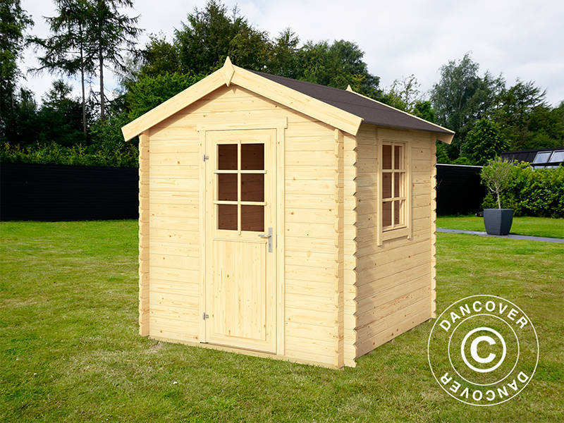 Redskapsbod i tre Lyon 2x2x2,34m, 28mm, 3,78m², Naturlig - Image 3