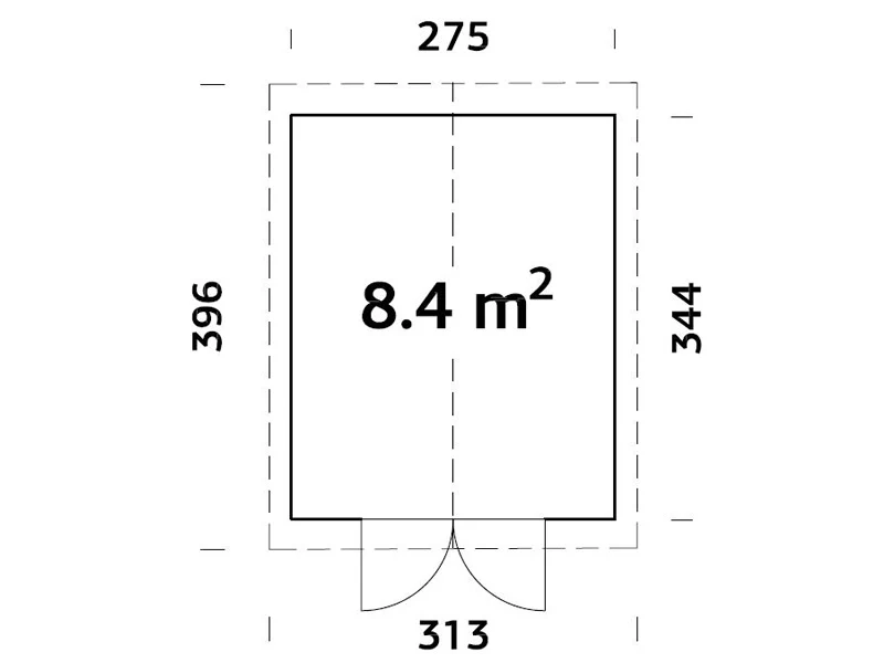 Redskapsbod i tre m/gulv, 2,75x3,44x2,67m, 8,4m², Naturlig - Image 6