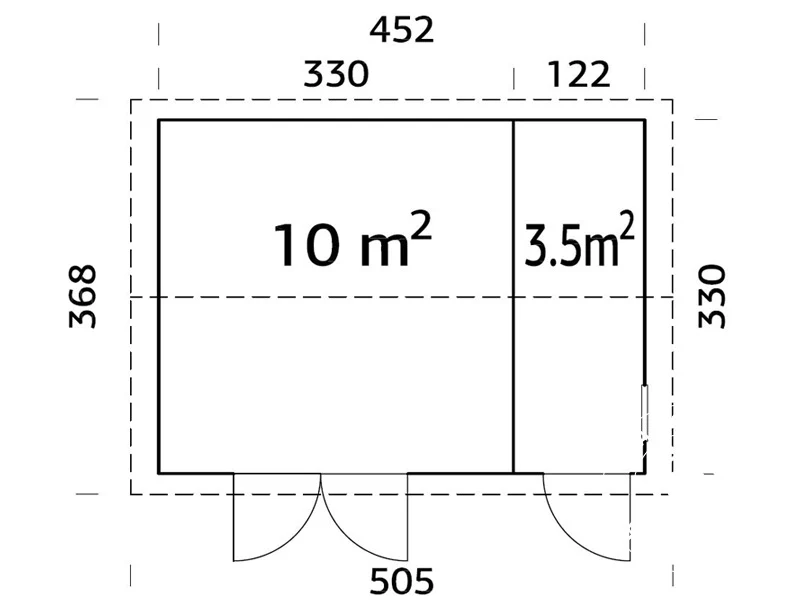 Redskapsbod i tre m/gulv, 4,52x3,3x2,61m, 13,5m², Naturlig - Image 5