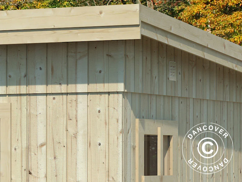Redskapsbod i tre m/gulv, 5,61x3,3x2,59m, 16,9m², Naturlig - Image 3