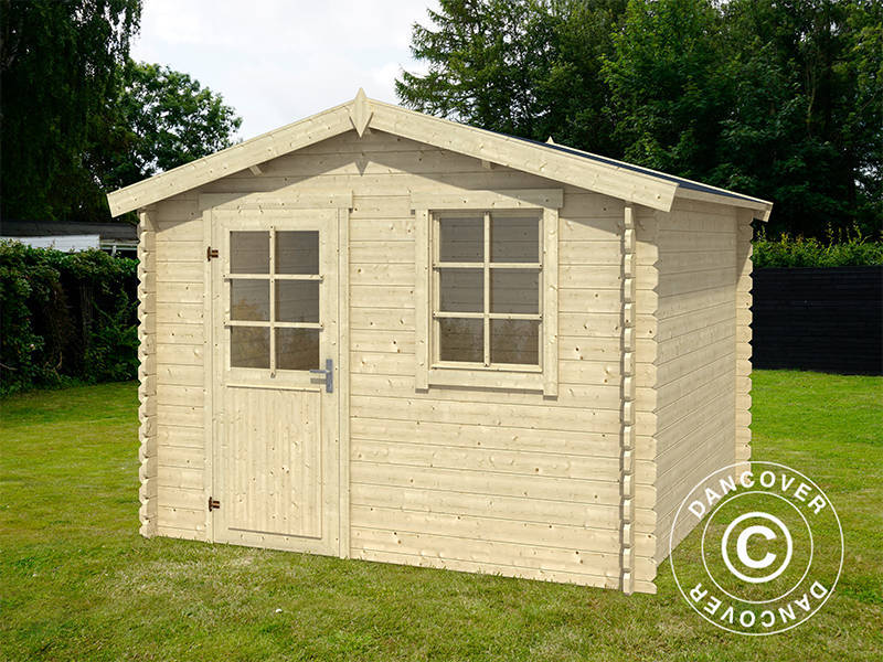 Redskapsbod i tre Marseille 2,75x1,75x2,34m, 28mm, 4,56m², Naturlig - Image 2