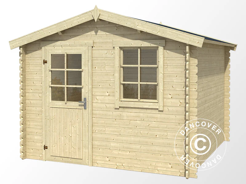 Redskapsbod i tre Marseille 2,75x1,75x2,34m, 28mm, 4,56m², Naturlig - Image 3