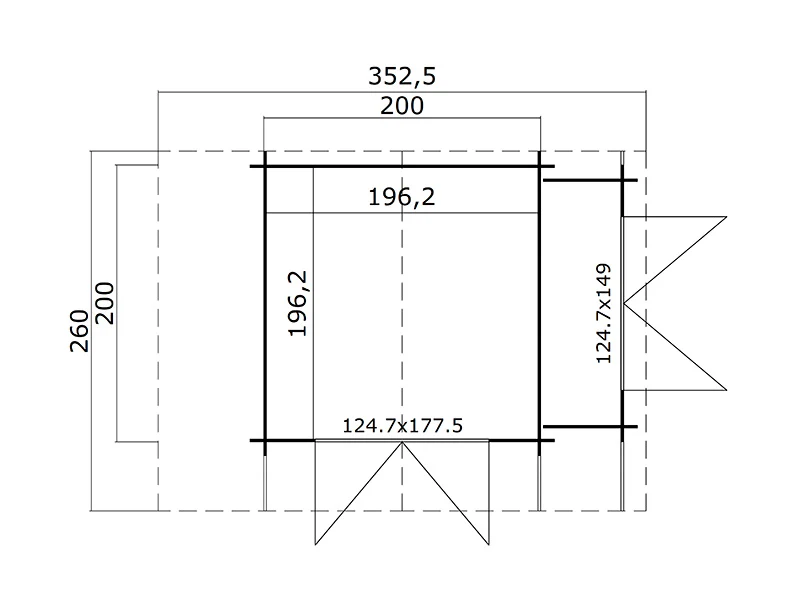 Redskapsbod i tre Moss m/overheng, 3,2x2x2,28m, 19mm, 4,87m², Naturlig - Image 4