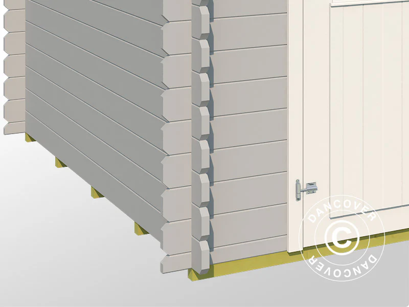Redskapsbod i tre, Narva 3,8x2,5x2,39m, 28mm, 9,3m², Lysegrå - Image 7