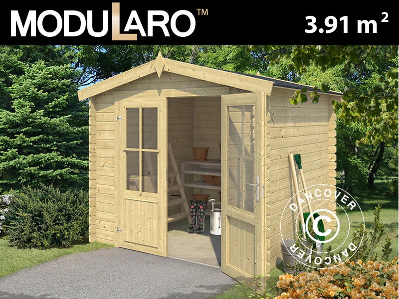 Redskapsbod i tre Oslo 2,3x1,8x2,22m, 28mm, 3,91m², Naturlig