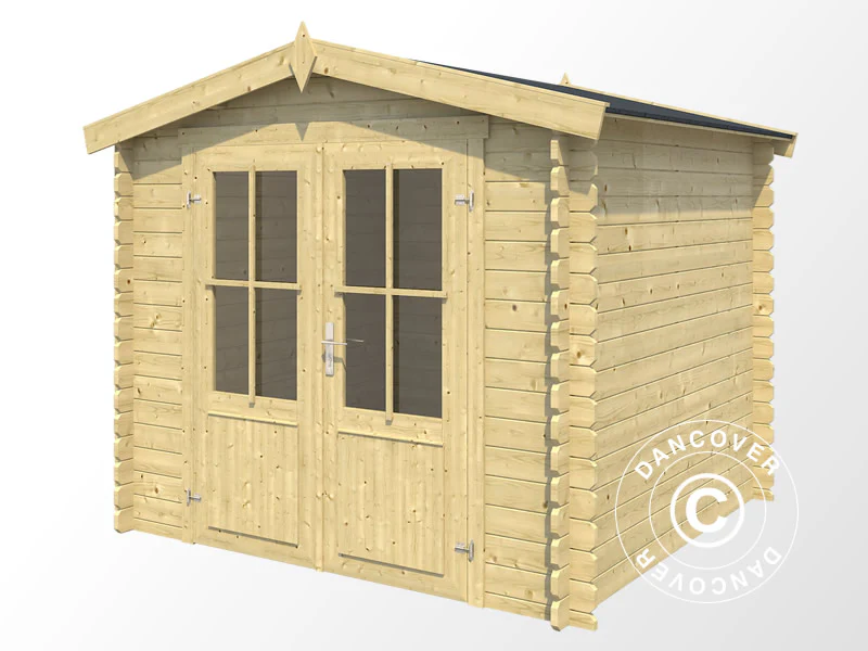 Redskapsbod i tre Oslo 2,3x1,8x2,22m, 28mm, 3,91m², Naturlig - Image 3