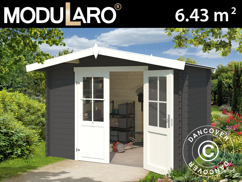Redskapsbod i tre Oslo 2,92x2,3x2,22m, 28mm, 6,43m², Mørkegrå
