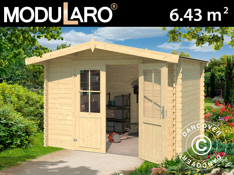Redskapsbod i tre Oslo 2,92x2,3x2,22m, 28mm, 6,43m², Naturlig