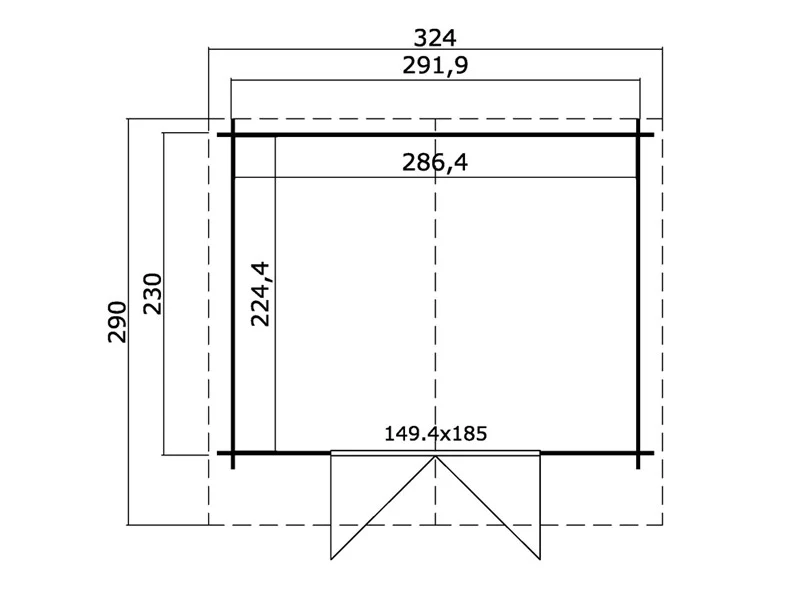 Redskapsbod i tre Oslo 2,92x2,3x2,22m, 28mm, 6,43m², Naturlig - Image 6