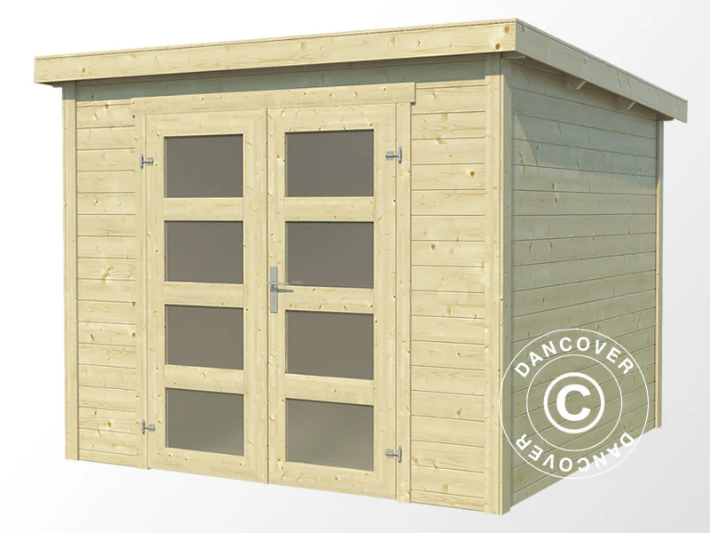 Redskapsbod i tre Torrent 2,5x2x2,11m, 28mm, 4,75m², Naturlig - Image 4